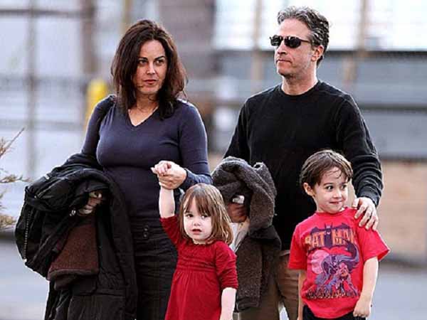 Tracey McShane and Jon Stewart outing with their children